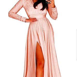 Miao Duo Celebrity Lace Party Prom Gown with Split